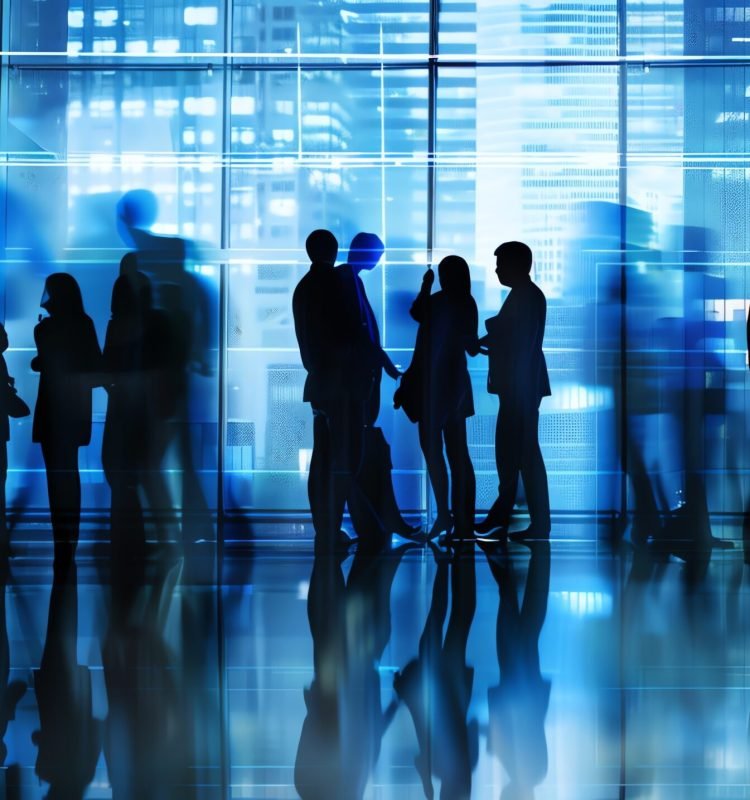group-business-people-are-having-meeting-modern-office-they-are-all A group of business people are having a meeting in a modern office. They are all wearing suits and ties, and they are all carrying briefcases.